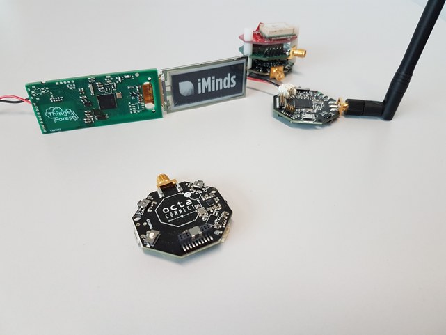 Validation prototypes to test resource constrained approaches. Octa-Connect® as a wireless IoT prototype development kit with multiple wireless shields and Things Foret for low power interactive IoT applications.