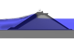 Simulation of the porous flow in a breakwater