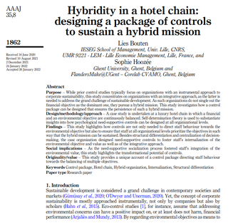 Hybridity in a hotel chain