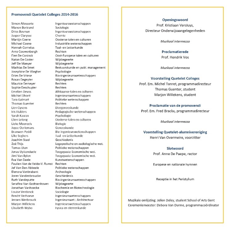 Programmaboekje proclamatie promovendi 2014-2016 Programmaboekje proclamatie promovendi 2014-2016