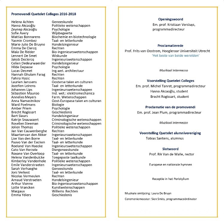 Programmaboekje proclamatie promovendi 2016-2018 Programmaboekje proclamatie promovendi 2016-2018