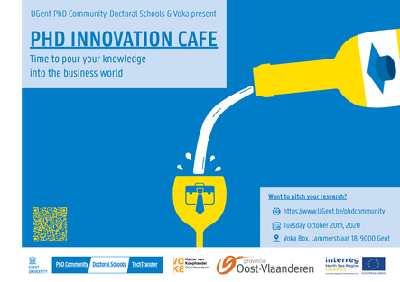The poster of  the PhD Innovation Café 2020