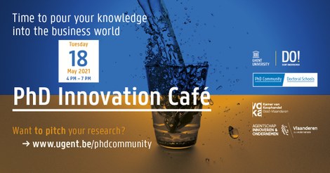 The official poster  of the PhD Innovation Café 2021 event